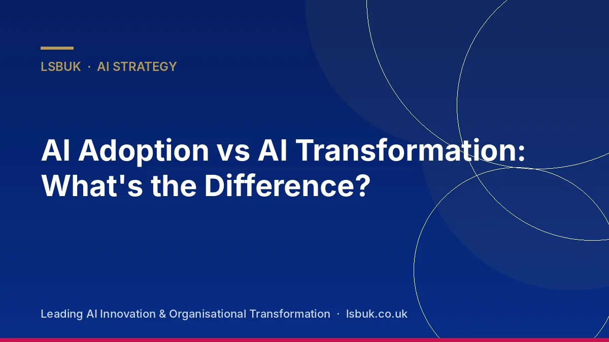 Two diagrams comparing scattered AI use with a redesigned AI workflow