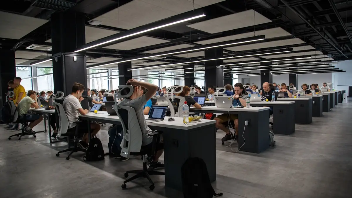 A team working together in an office