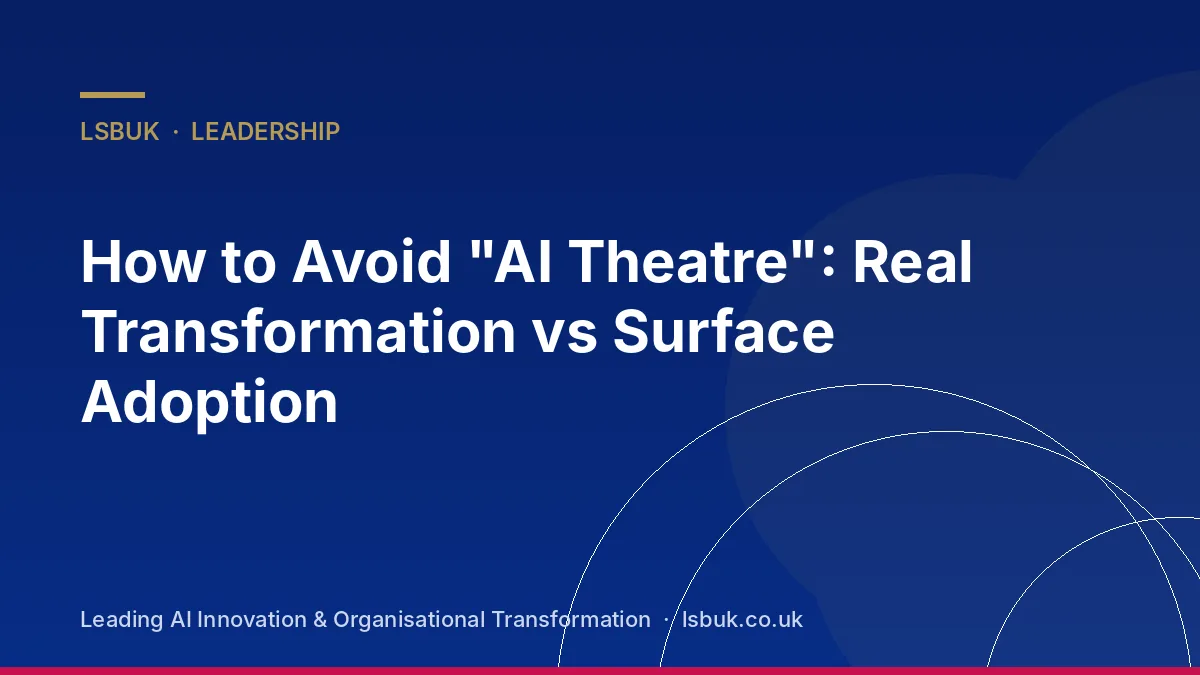 A stage spotlight on a laptop, symbolising performative AI adoption