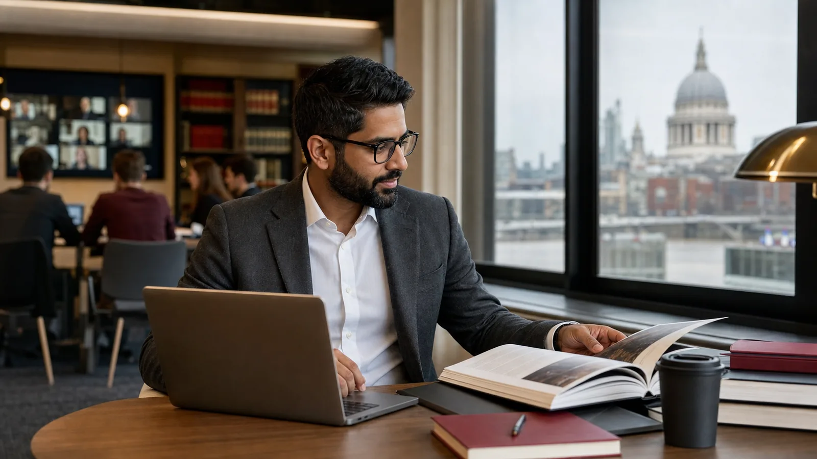 Professional choosing a finance course in London or online