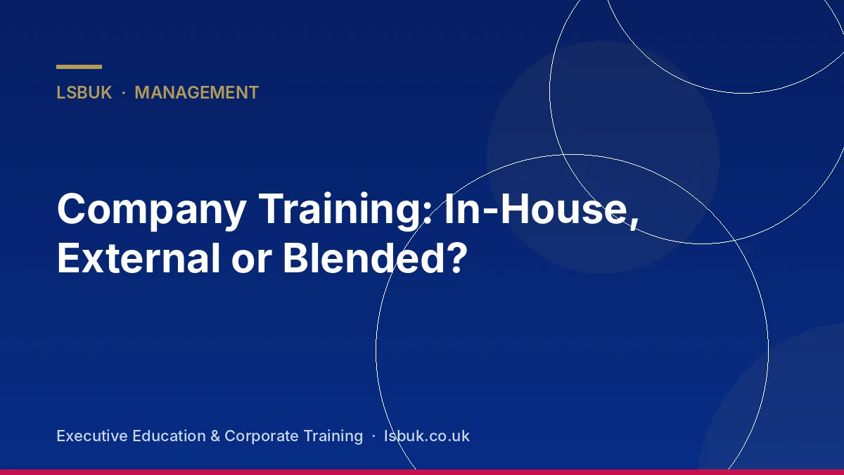 A comparison of in-house and external company training options