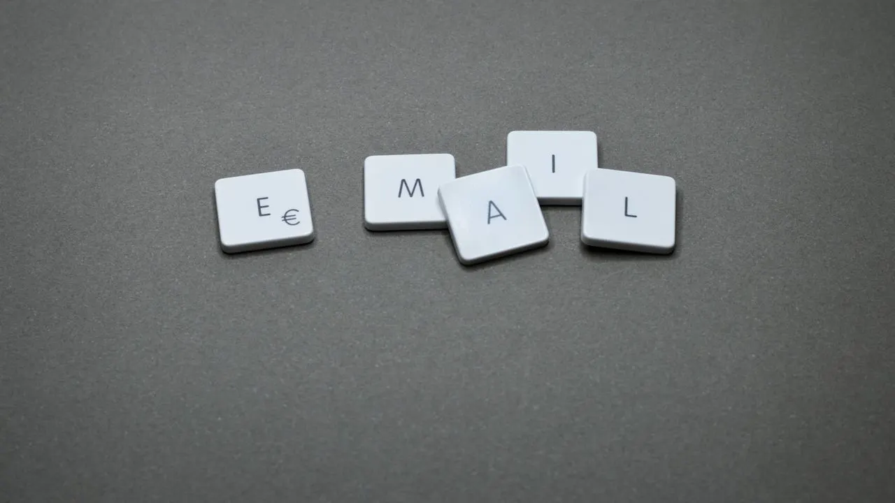 Letter tiles spelling the word email