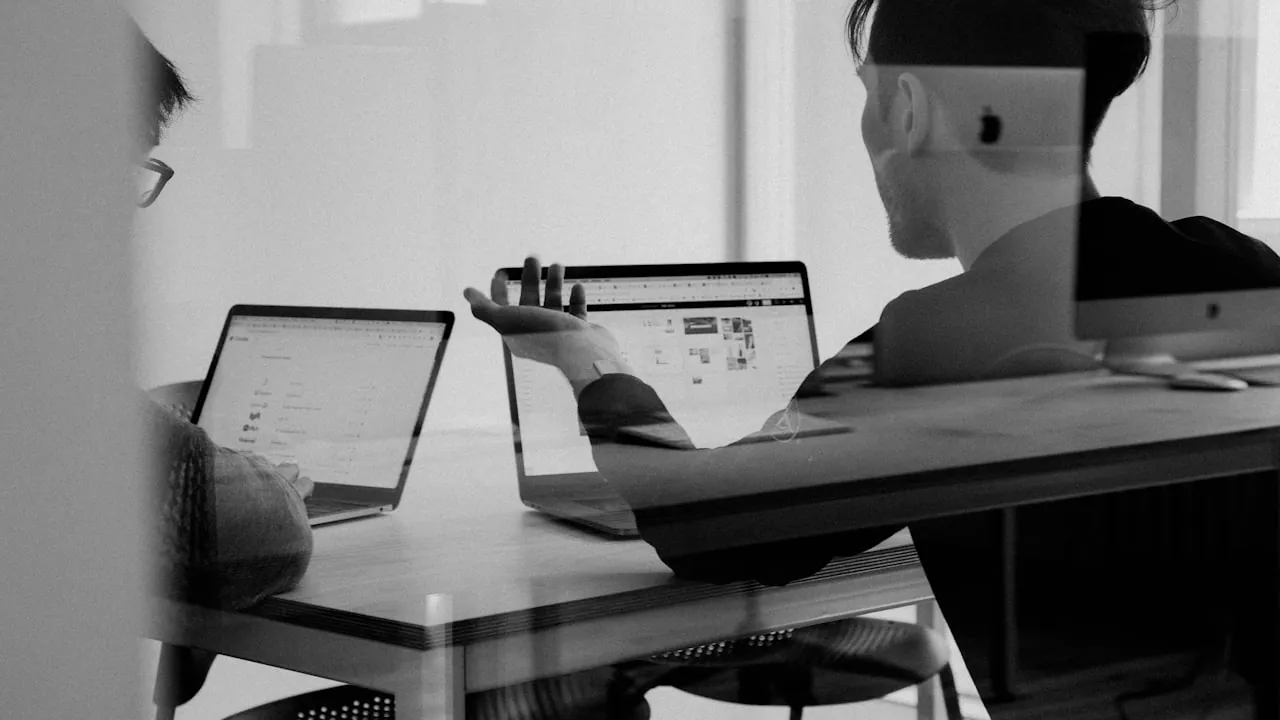 A person working on a real marketing project at home