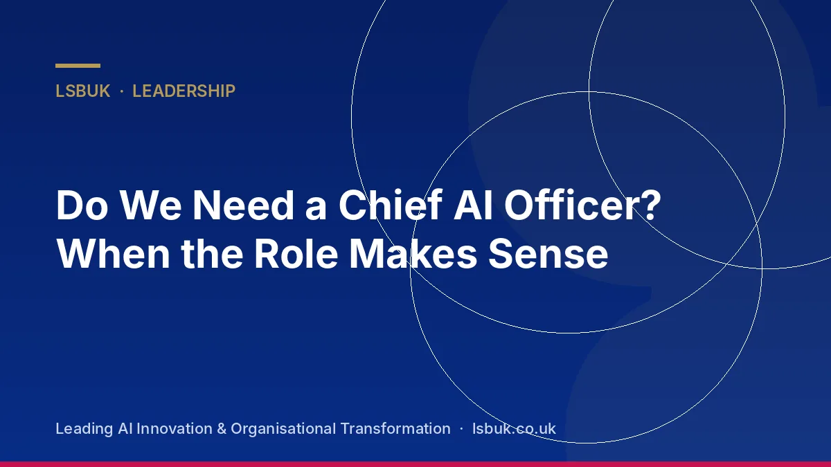 An executive leading a meeting about AI governance