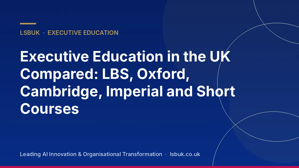Professionals comparing executive education options in London
