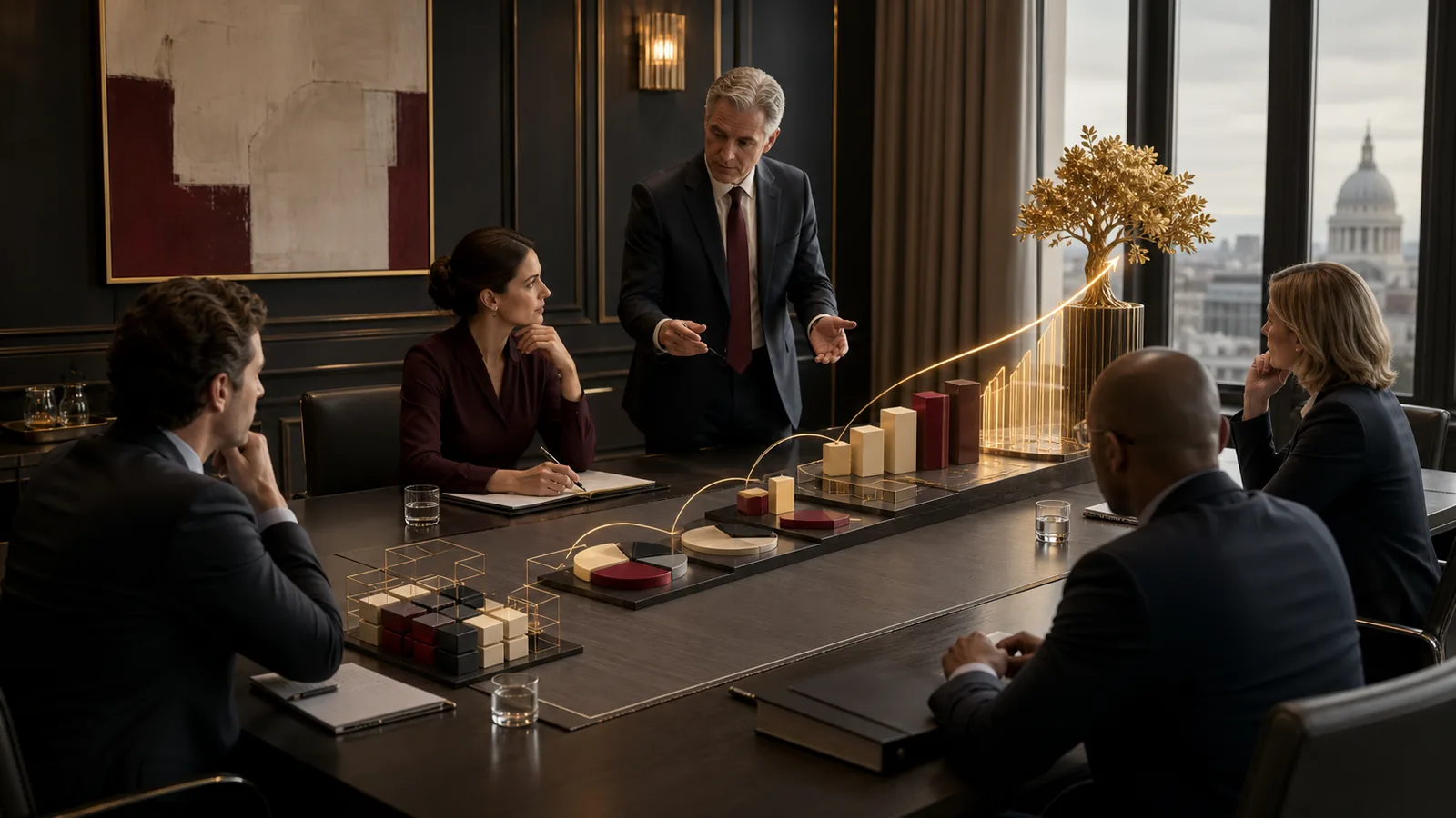 Leadership team using financial decision-making to build shareholder value