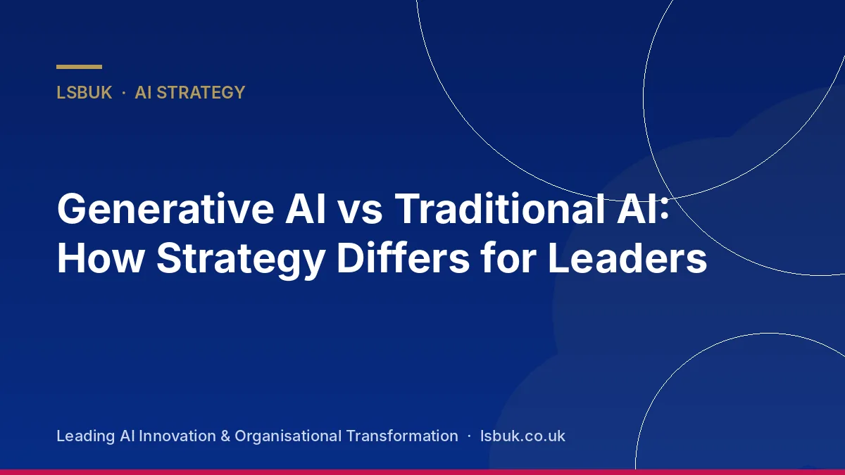 Two panels contrasting data prediction charts with AI-generated text