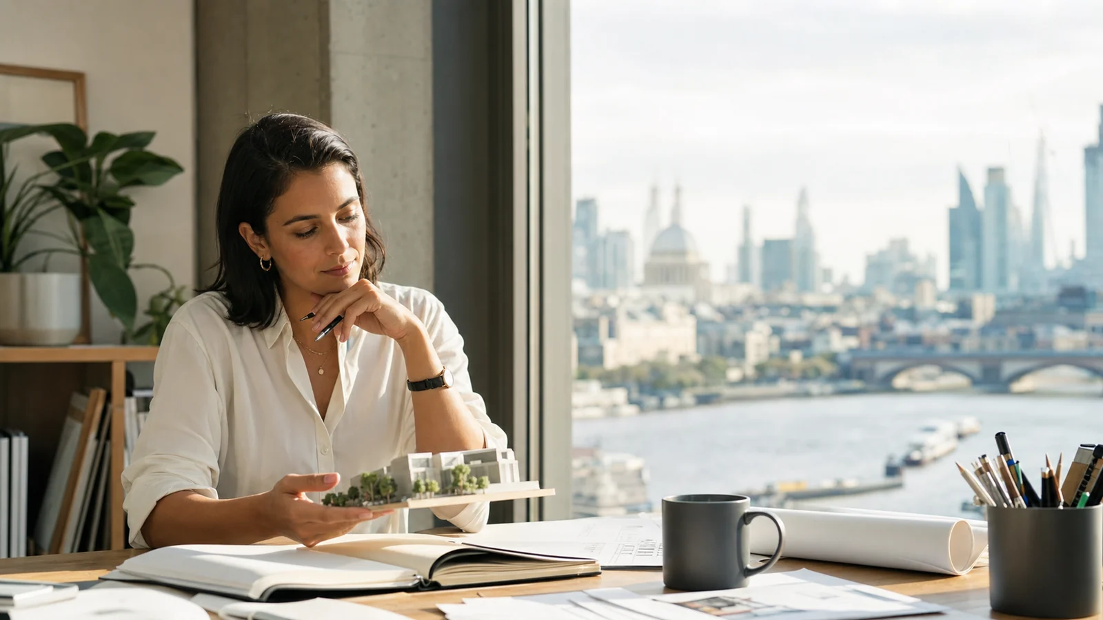 Professional reflecting on meaningful work and its contribution to personal happiness