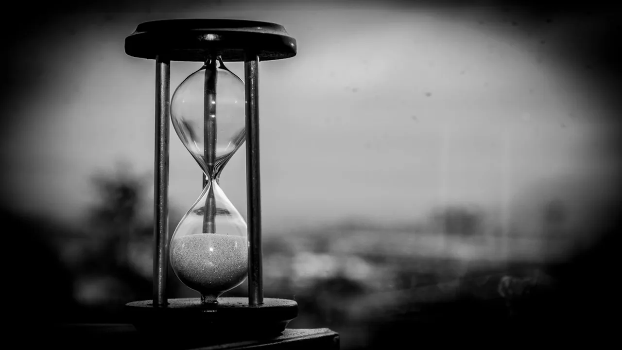 An hourglass representing time spent waiting