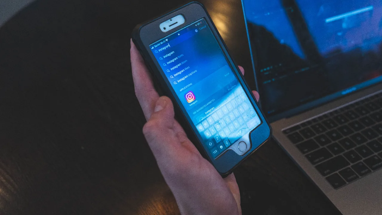Scrolling social media on a smartphone