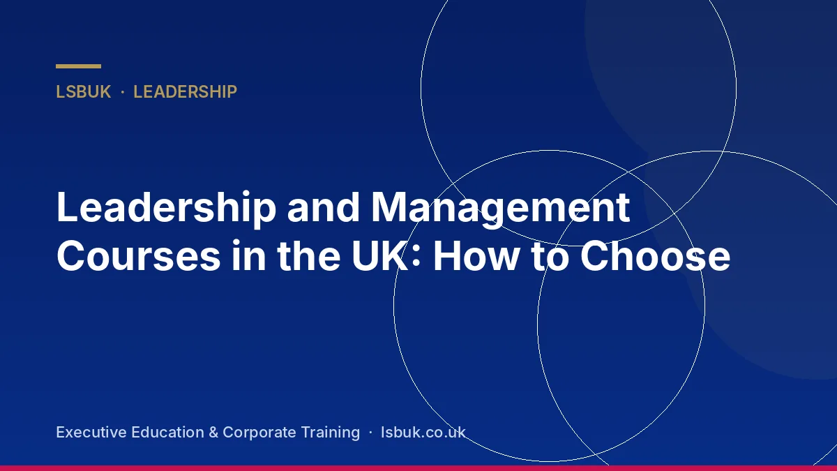 Managers comparing leadership and management courses in the UK