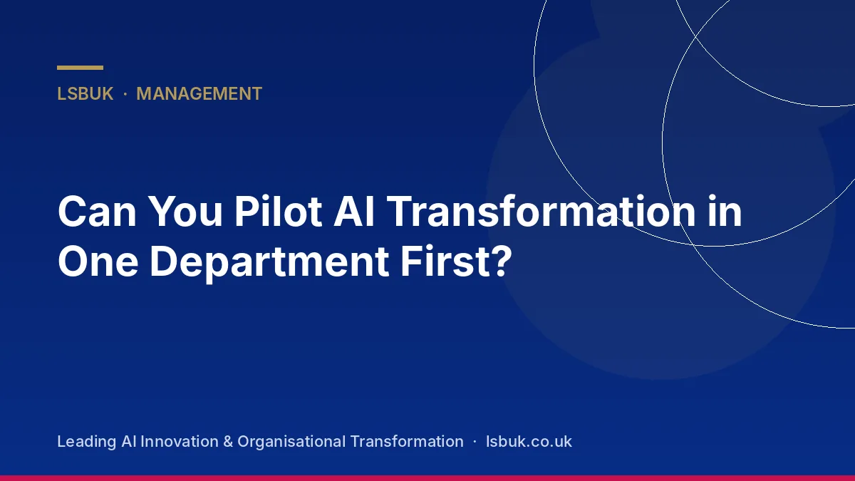 One department in an office highlighted as the AI pilot team