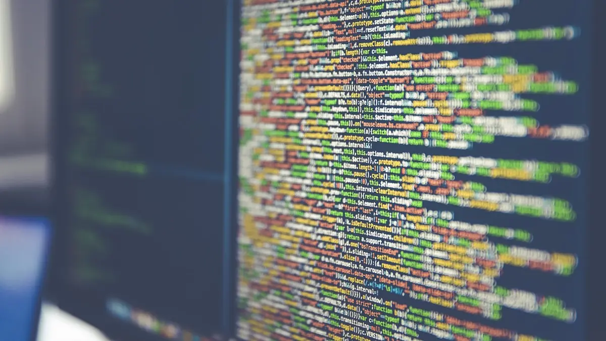 Code in an editor on a laptop