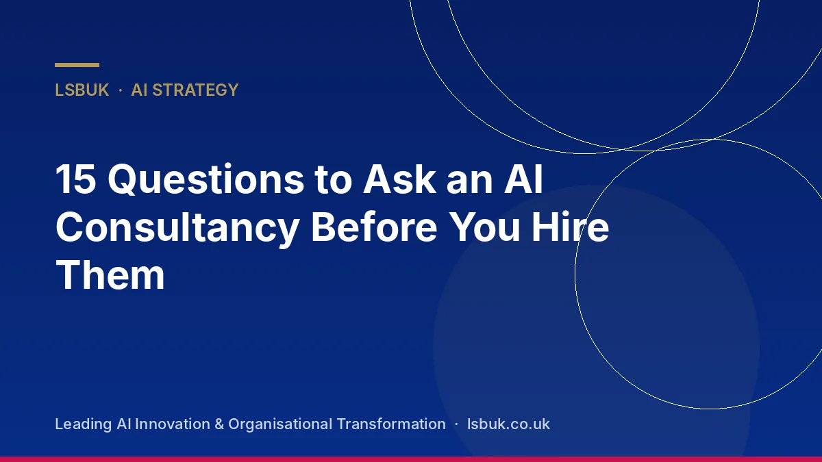 A buyer interviewing an AI consultancy across a meeting table