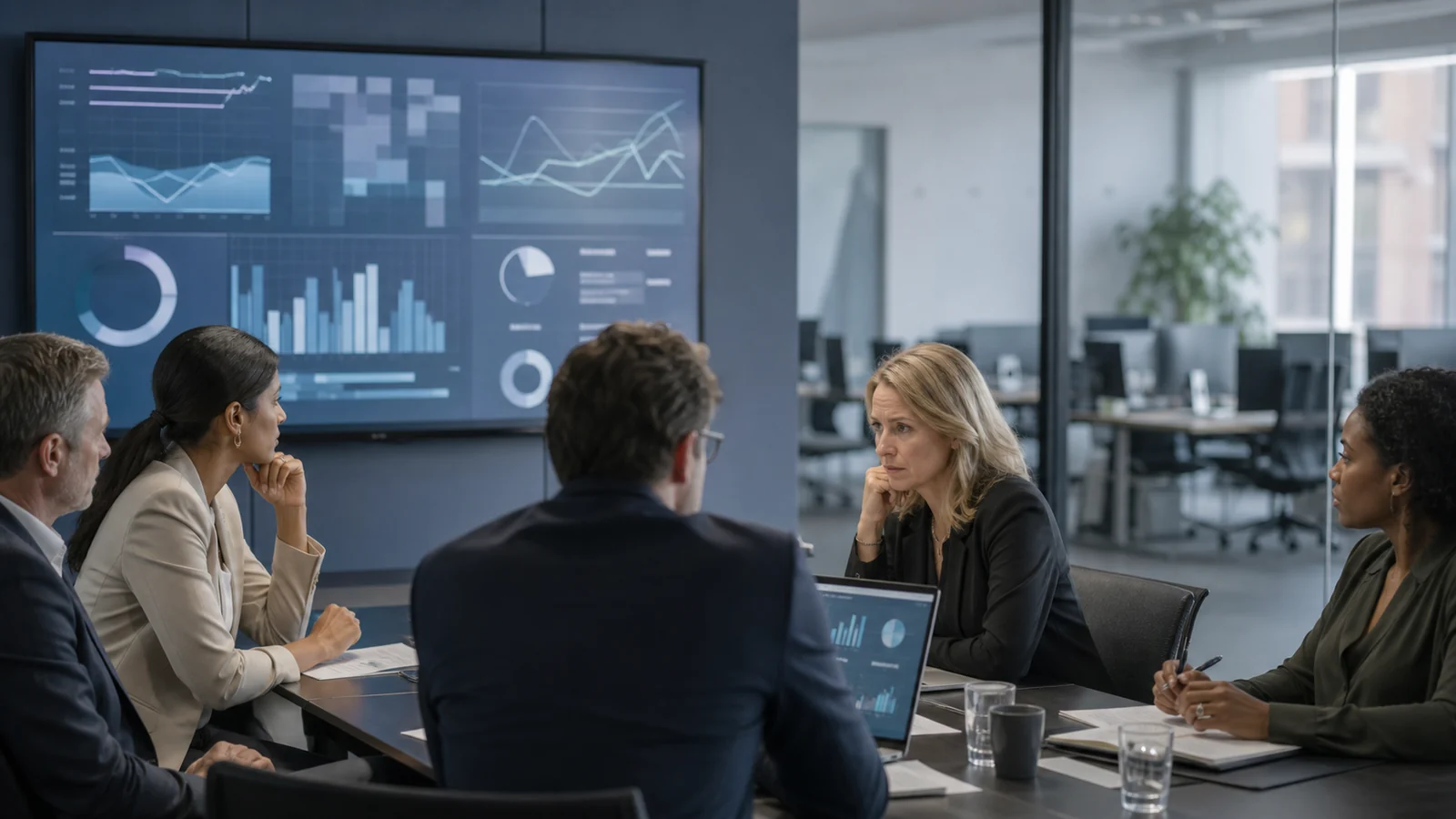Business leaders reviewing the productivity and turnover costs of poor employee engagement