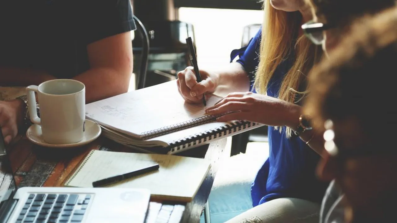 Team collaborating in a modern office