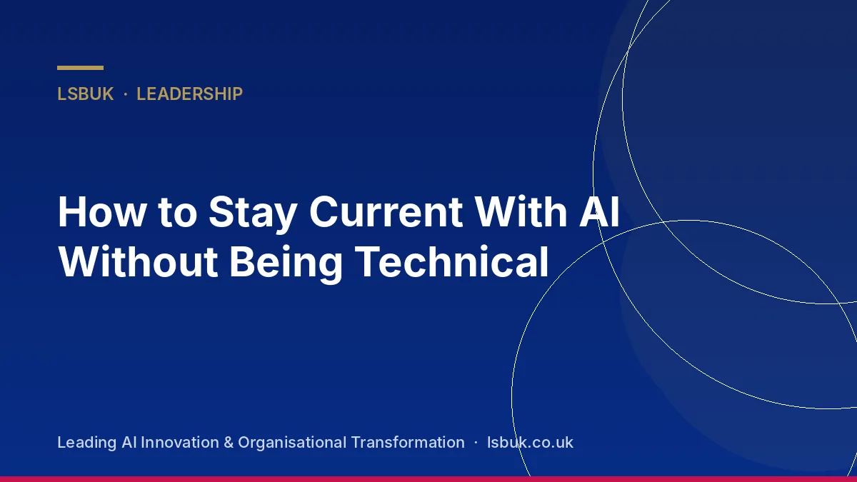 A leader reviewing AI updates over coffee in a calm workspace