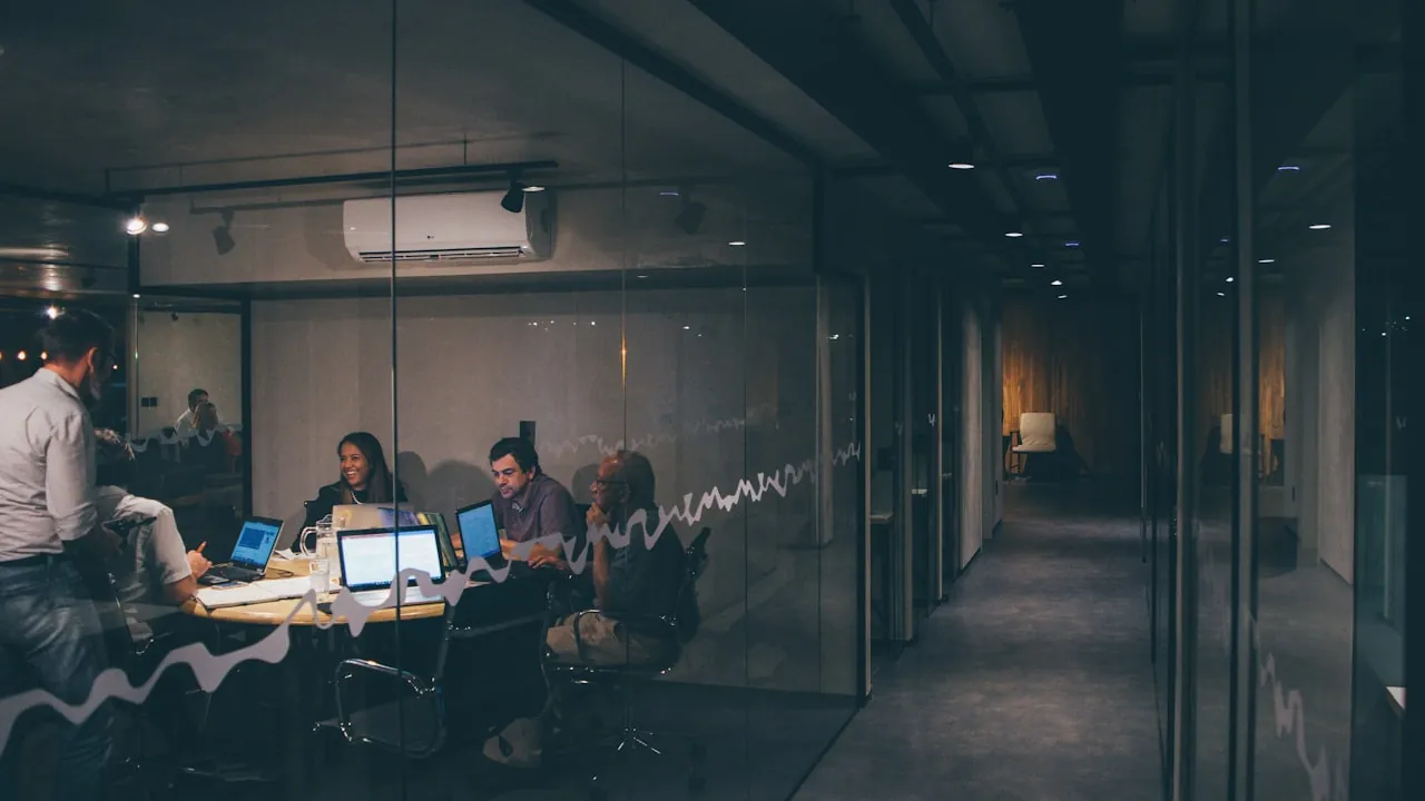 A hiring manager reviewing candidate portfolios