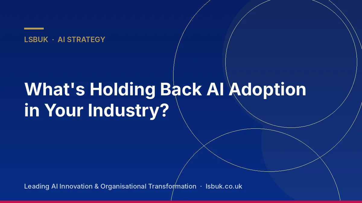 Icons for different industries with barriers to AI adoption