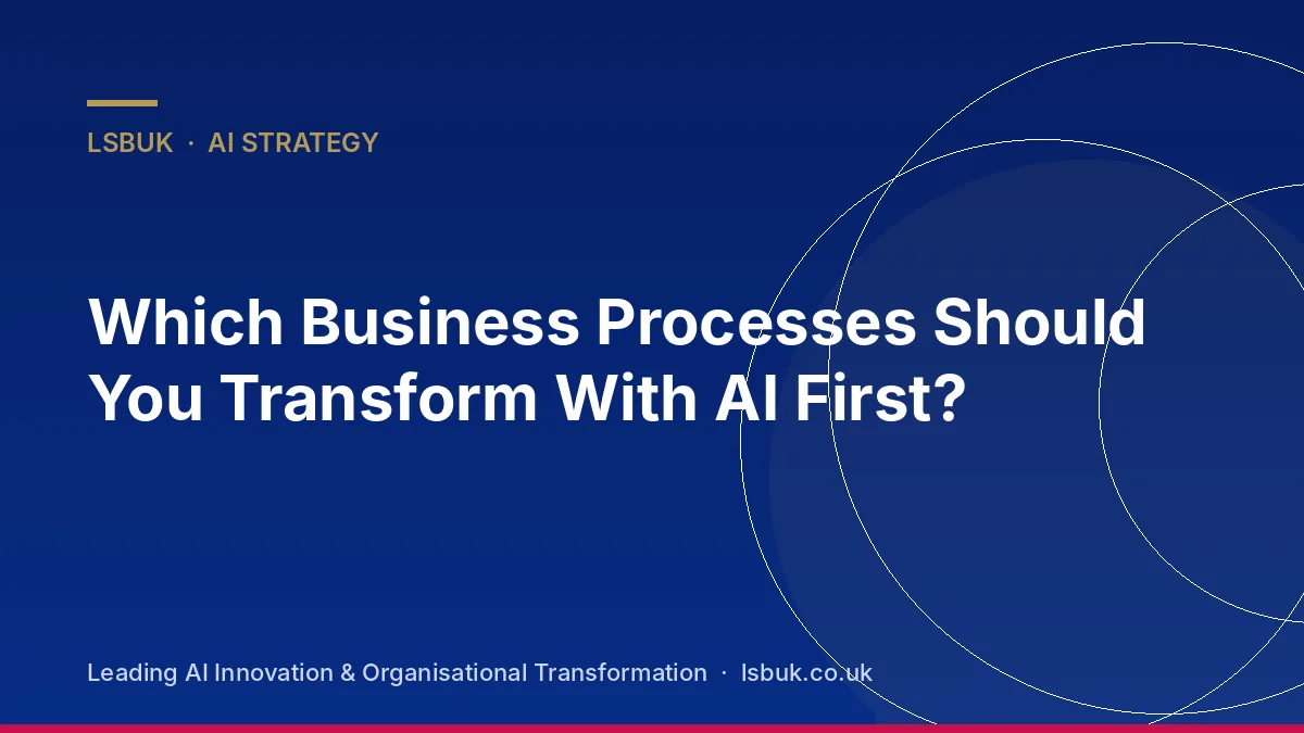 A prioritisation matrix of business processes scored for AI potential